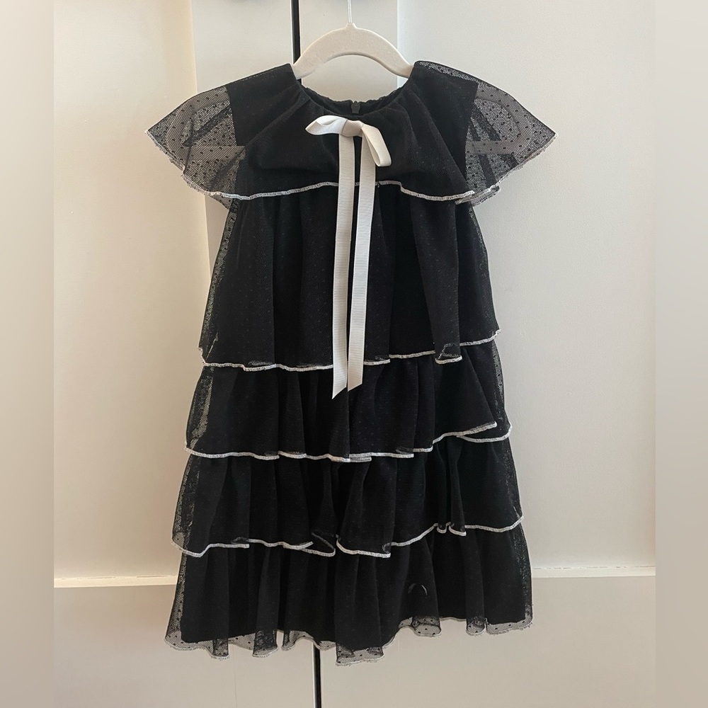 Nove designer tulle black and white dress
